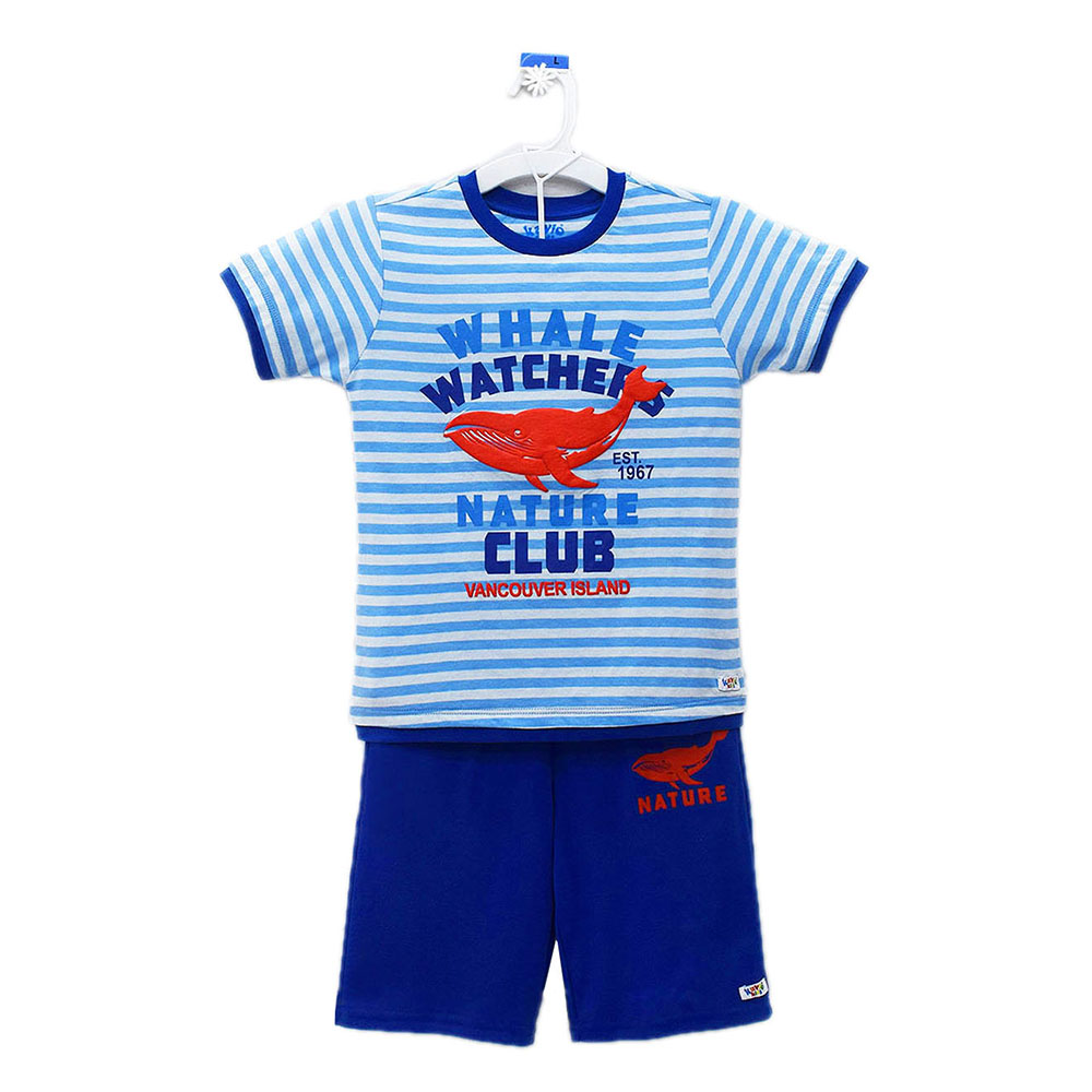 Bộ Đồ Lửng Bé Trai In Hình Cá Kavio Kids BS17-N3 - Xanh Blue Size 8